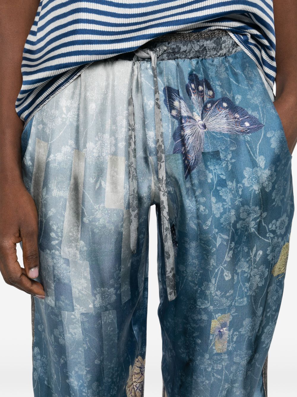 Pierre Louis Mascia Trousers — Clear Blue Silk Trousers