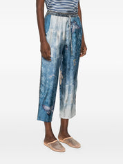 Pierre Louis Mascia Trousers — Clear Blue Silk Trousers