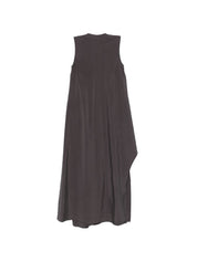 Alysi Grey Silk V‑Neck Dress — New In