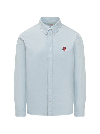 Kenzo Shirts — Clear Blue Button-Down Cotton Shirt