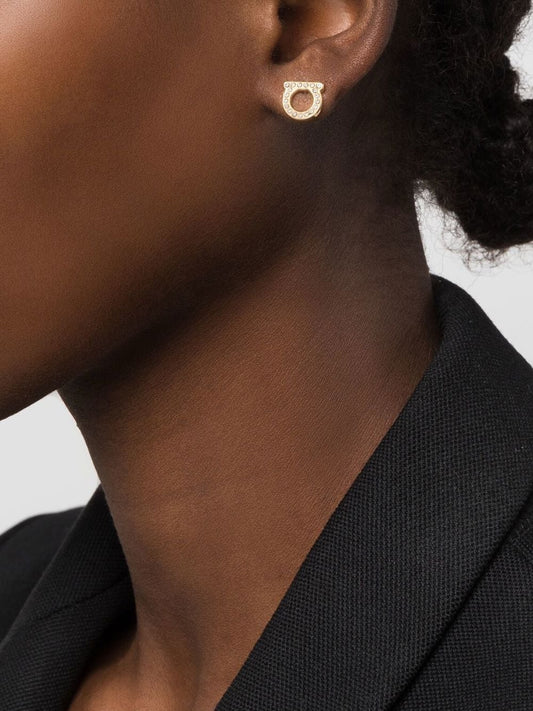 Ferragamo Bijoux Golden Jewellery — Gancini Earrings