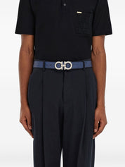 Ferragamo Belts Blue - Reversible Gancini Leather