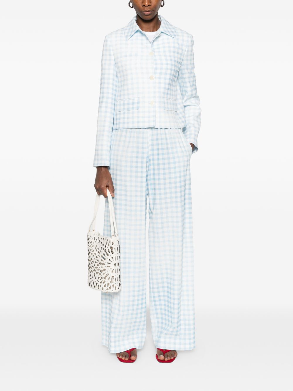 Ermanno Scervino Trousers — Clear Blue Wide‑Leg