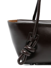 Hereu Fleca Leather Shoulder Bag — Dark Brown Knot