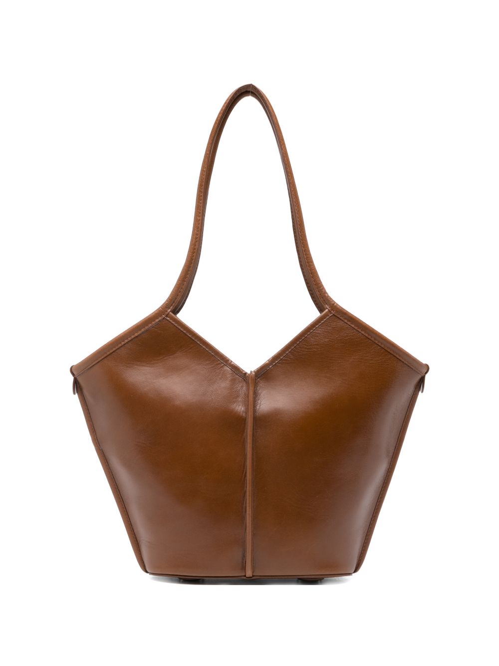 Hereu Brown Shopper Bag — Calella Leather Shoulder | Aumifour