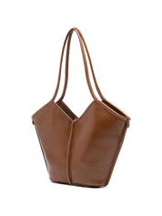 Hereu Brown Shopper Bag — Calella Leather Shoulder | Aumifour
