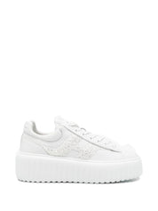 Hogan Sneakers White — Women's Glitter Platform Shoes