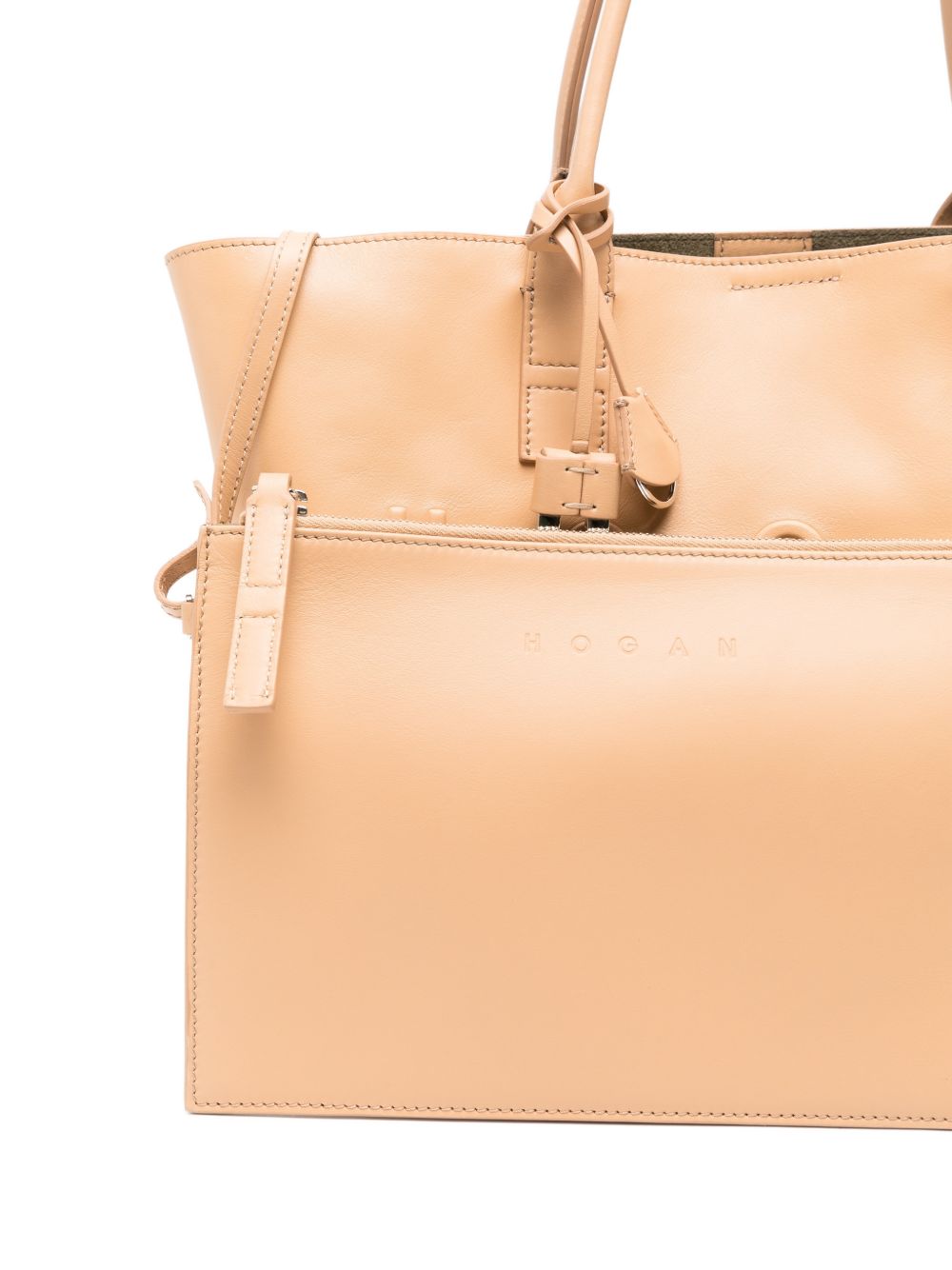 Hogan Leather Brown Shopper Bag — Small Tote, From €395