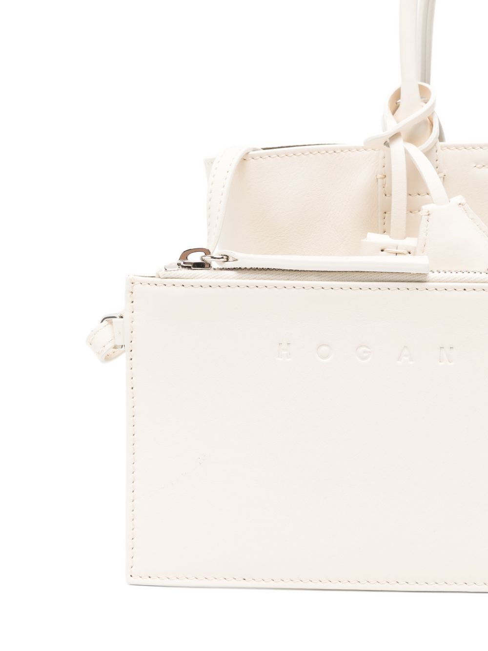 Hogan White Shopper Bag — Mini Leather Tote, New In