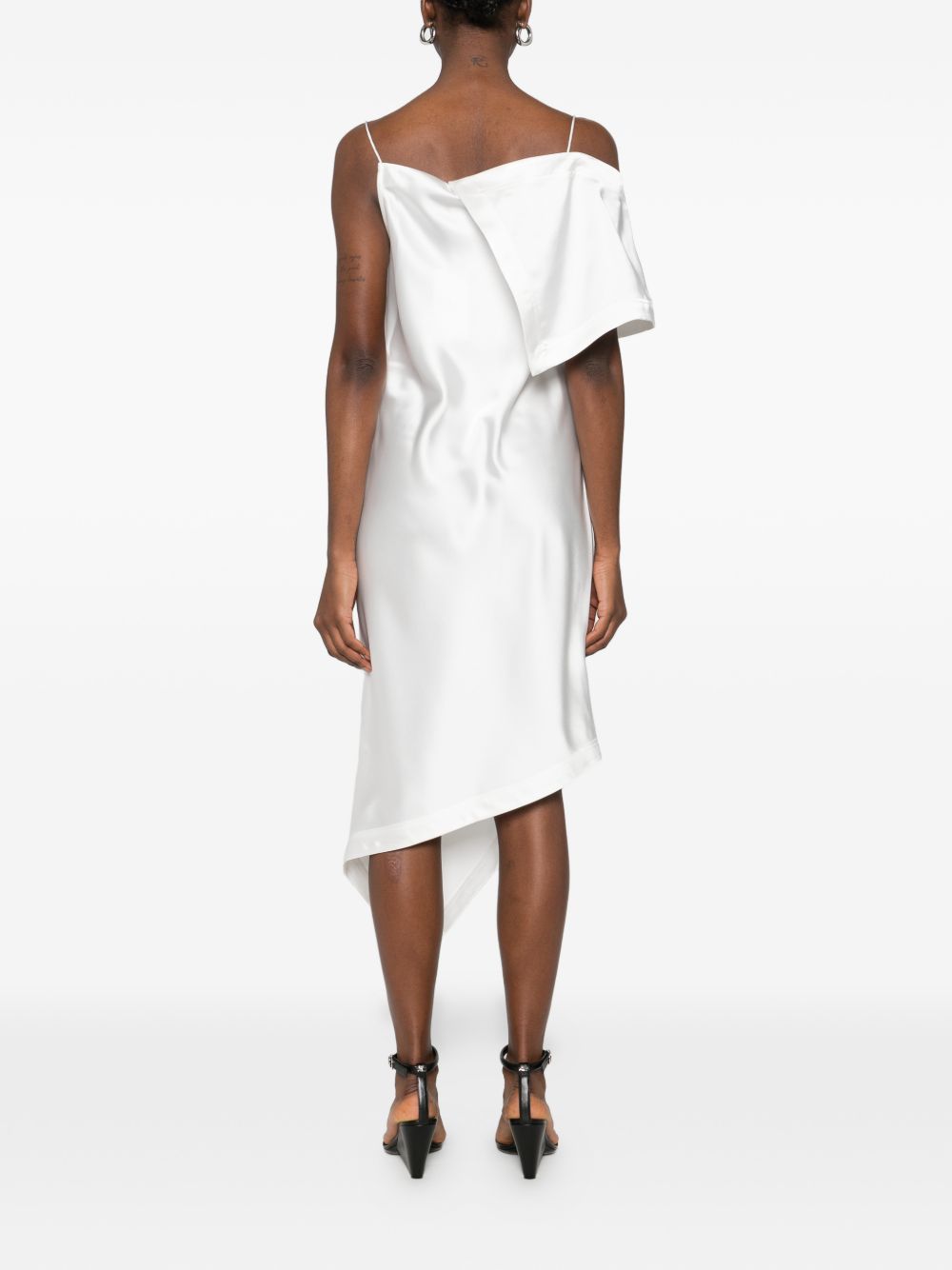 Iro White Dresses — Thiana Draped Cowl Dress