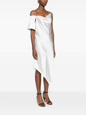 Iro White Dresses — Thiana Draped Cowl Dress