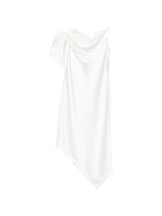 Iro White Dresses — Thiana Draped Cowl Dress