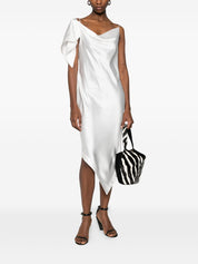 Iro White Dresses — Thiana Draped Cowl Dress