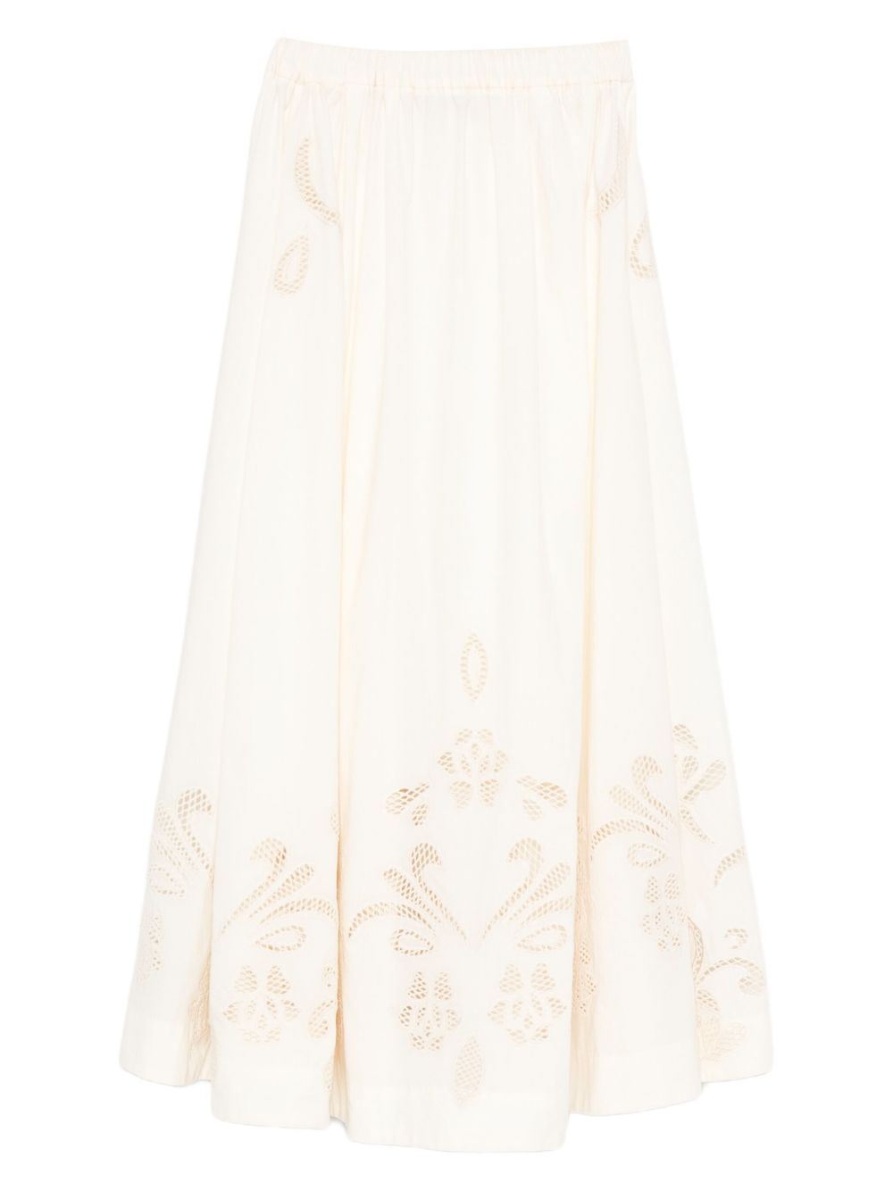Forte Forte Ivory Skirts — Embroidered Cotton Flair