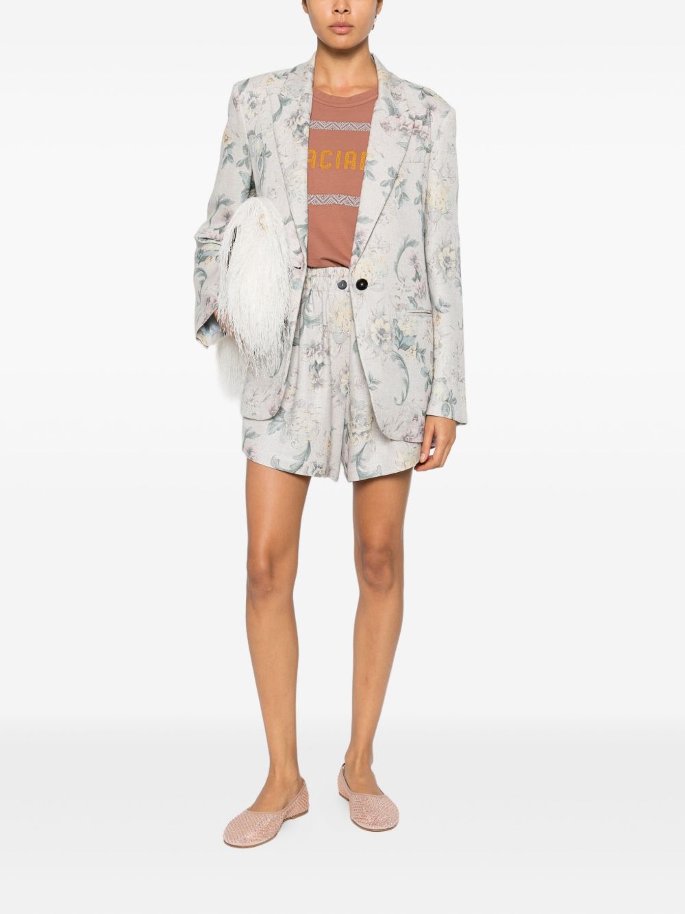 Forte Forte Short Trousers — Powder Floral Shorts