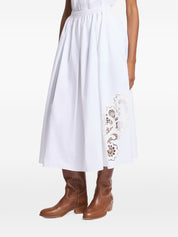 Fay White Skirts — Lace A-Line Cotton Skirt