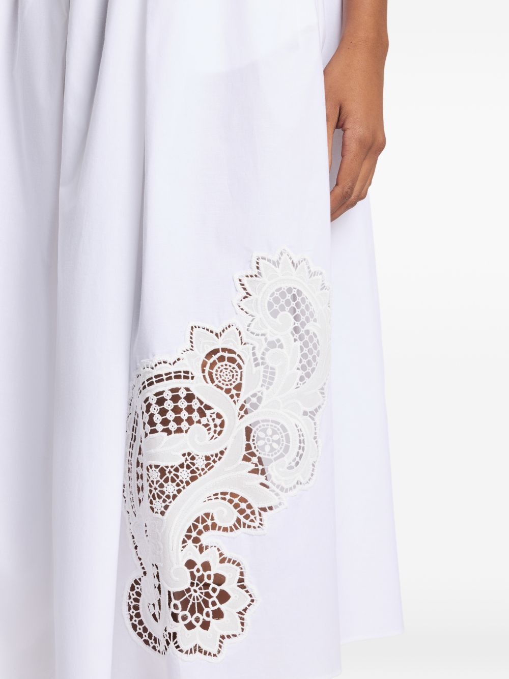 Fay White Skirts — Lace A-Line Cotton Skirt