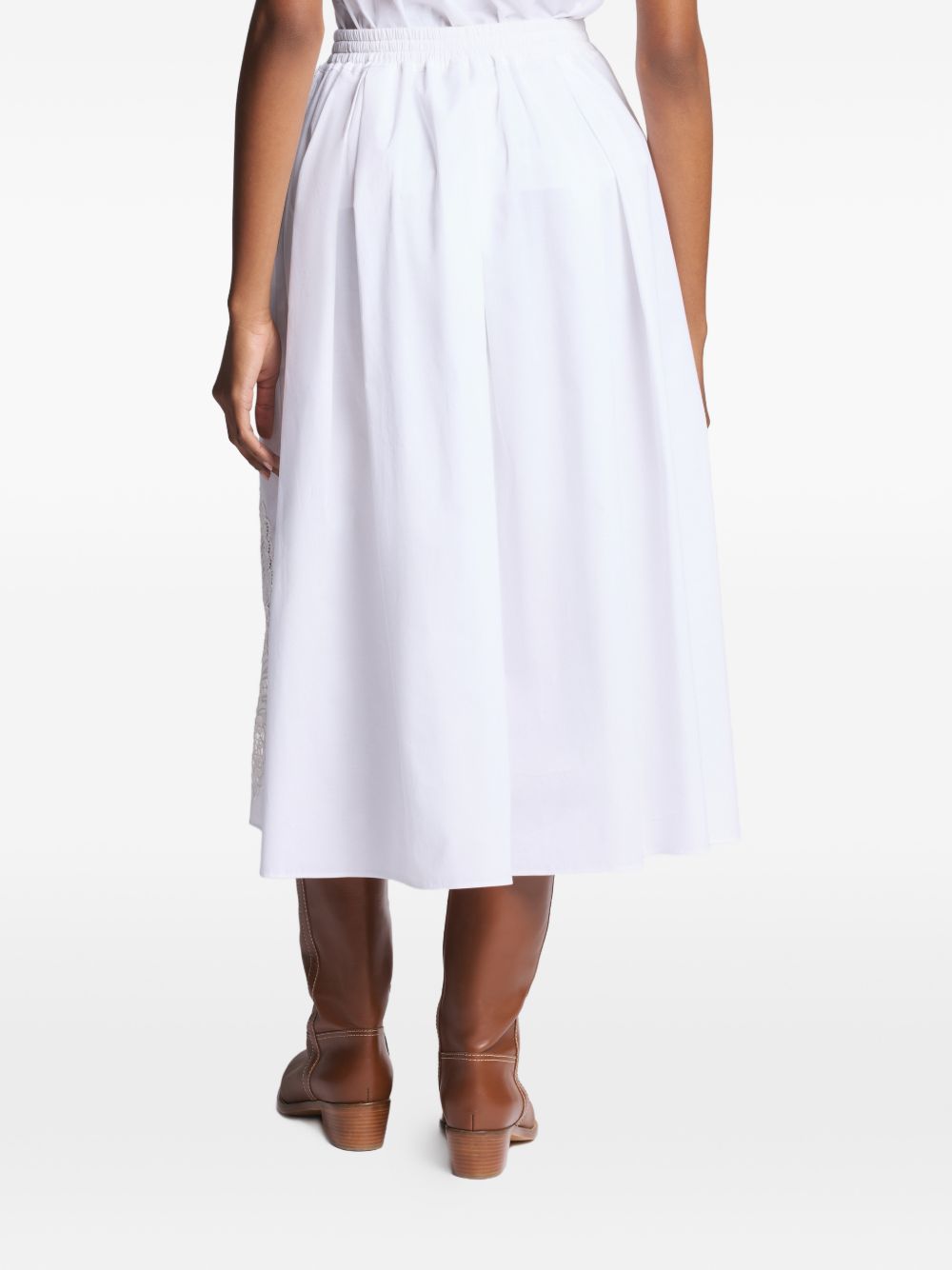 Fay White Skirts — Lace A-Line Cotton Skirt