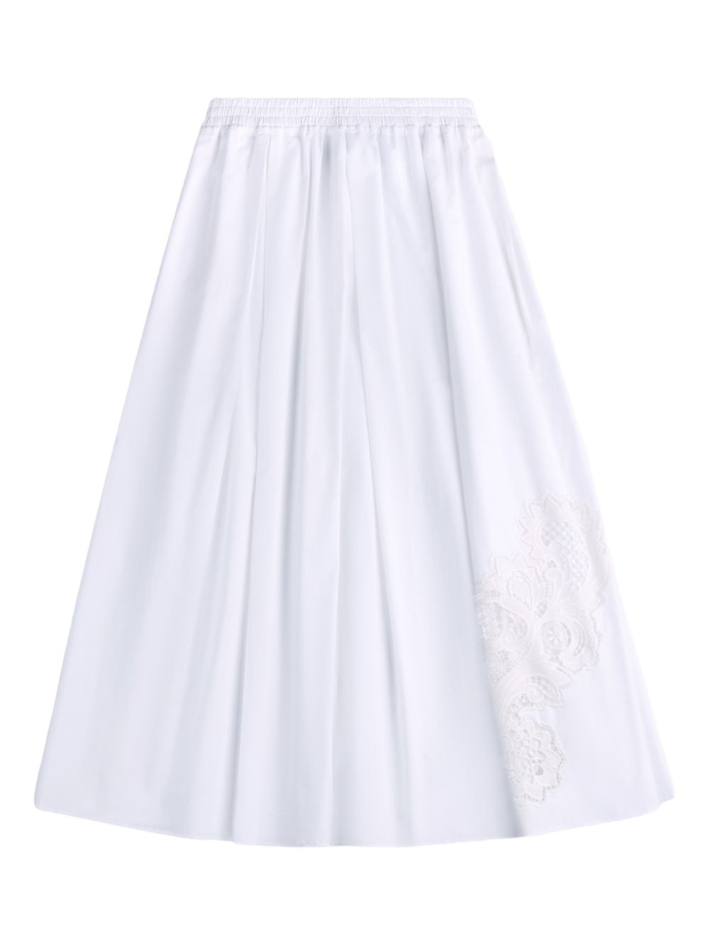 Fay White Skirts — Lace A-Line Cotton Skirt
