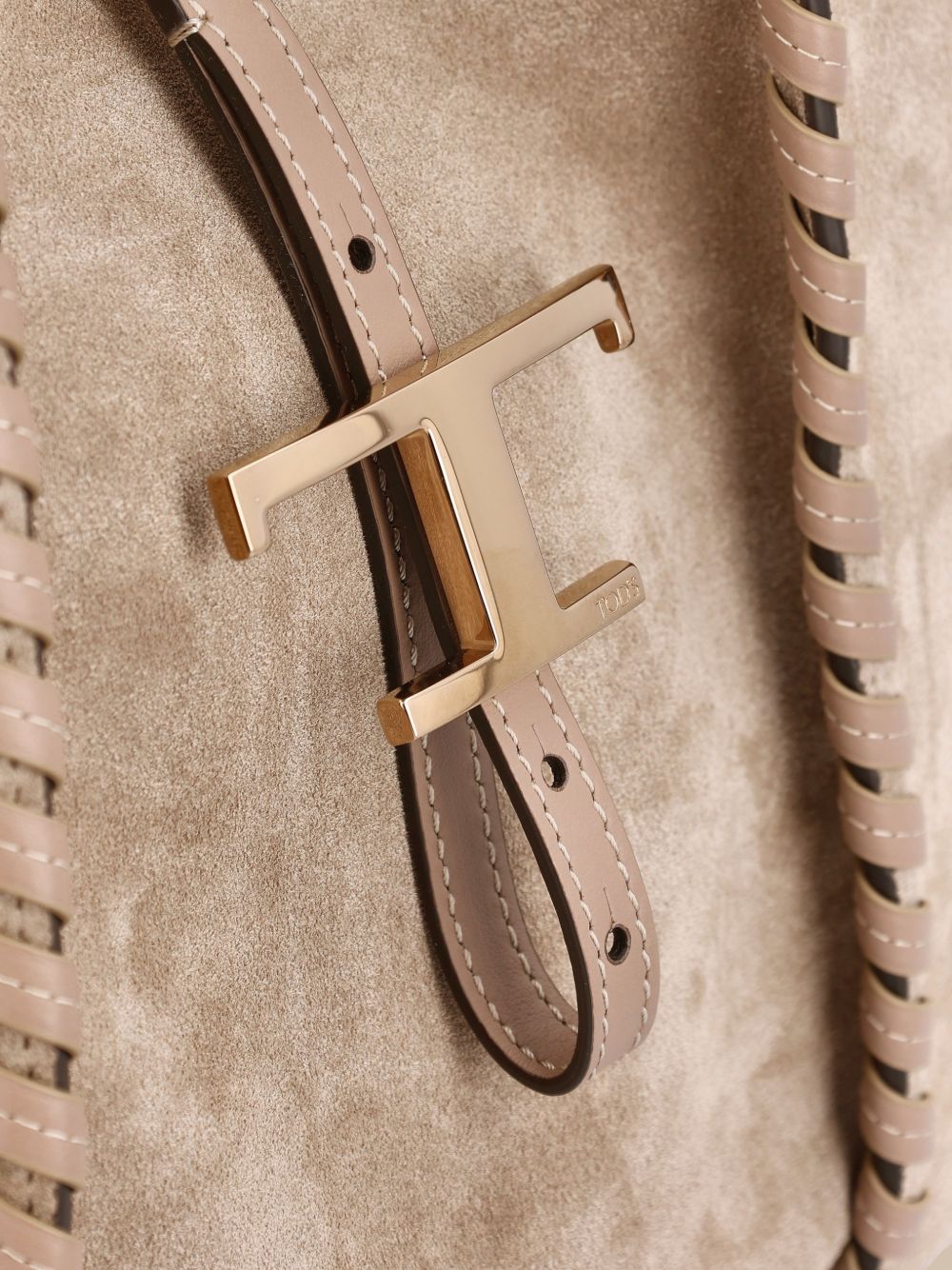 Tod'S Shopper Bag — Medium Leather Tote with Braided Trim