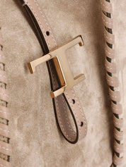 Tod'S Shopper Bag — Medium Leather Tote with Braided Trim