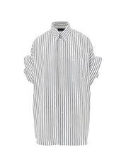 Balenciaga Shirts White — Striped Cotton Shirt, New In