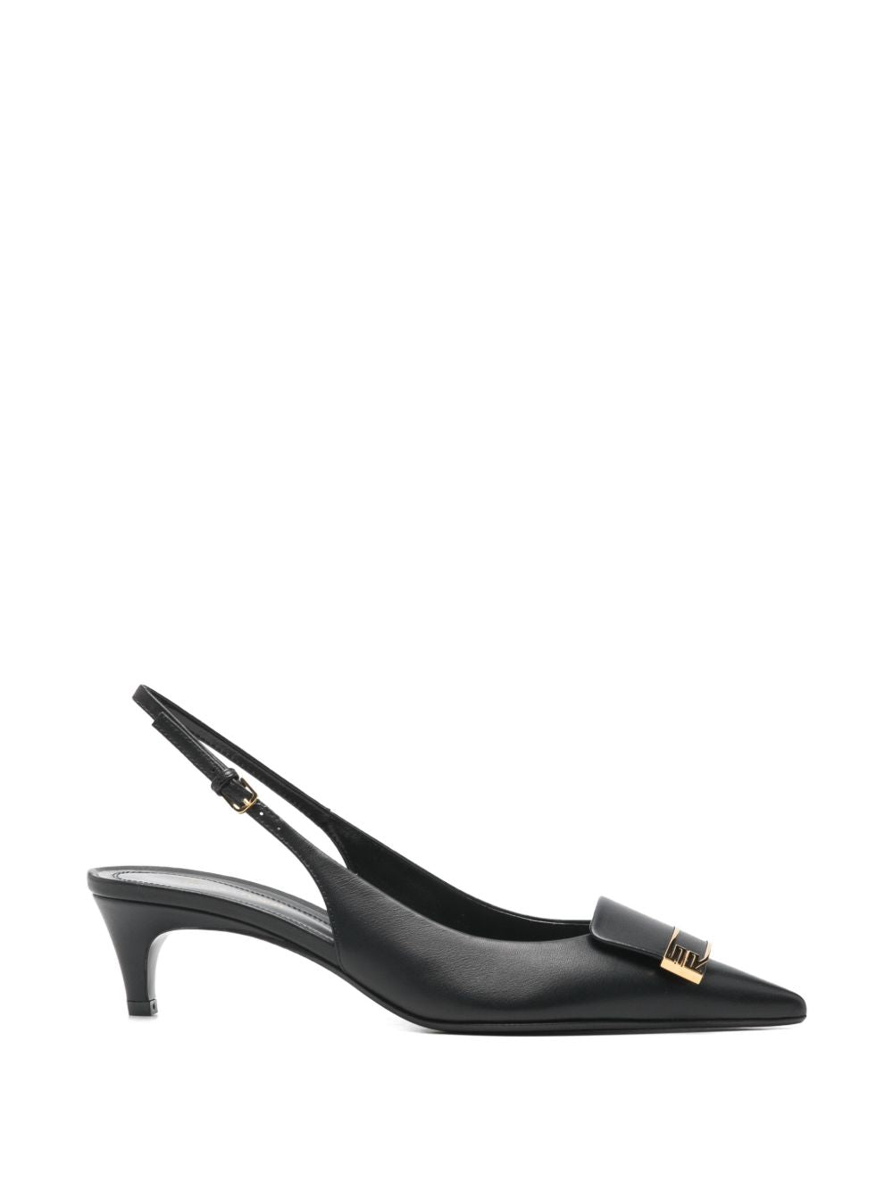 Sergio Rossi Medium Heel Pumps — Black Leather