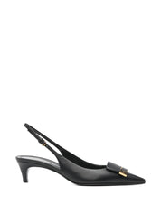 Sergio Rossi Medium Heel Pumps — Black Leather