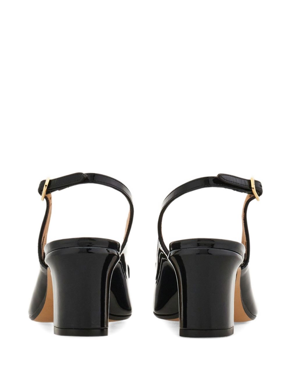 Ferragamo Medium Heel Slingbacks — Black Pumps