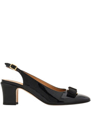 Ferragamo Medium Heel Slingbacks — Black Pumps