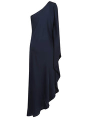 Silk95Five Silk Asymmetric Dress — Ritz Blue