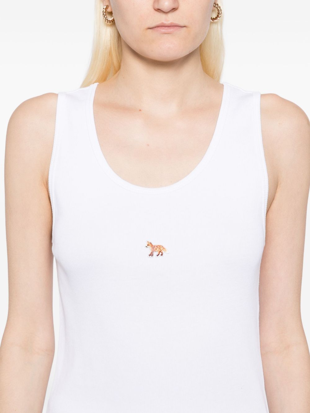 Maison Kitsuné Baby Fox Cotton Tank Top — White