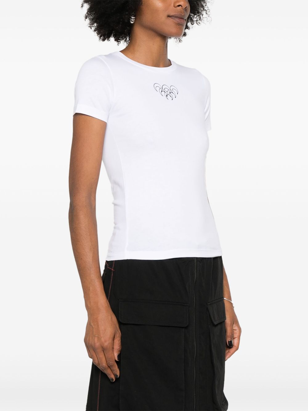 Marine Serre White Moon Cotton T-Shirt — Topwear