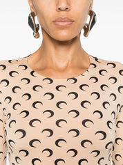 Marine Serre Beige Moon Crewneck Top — New In