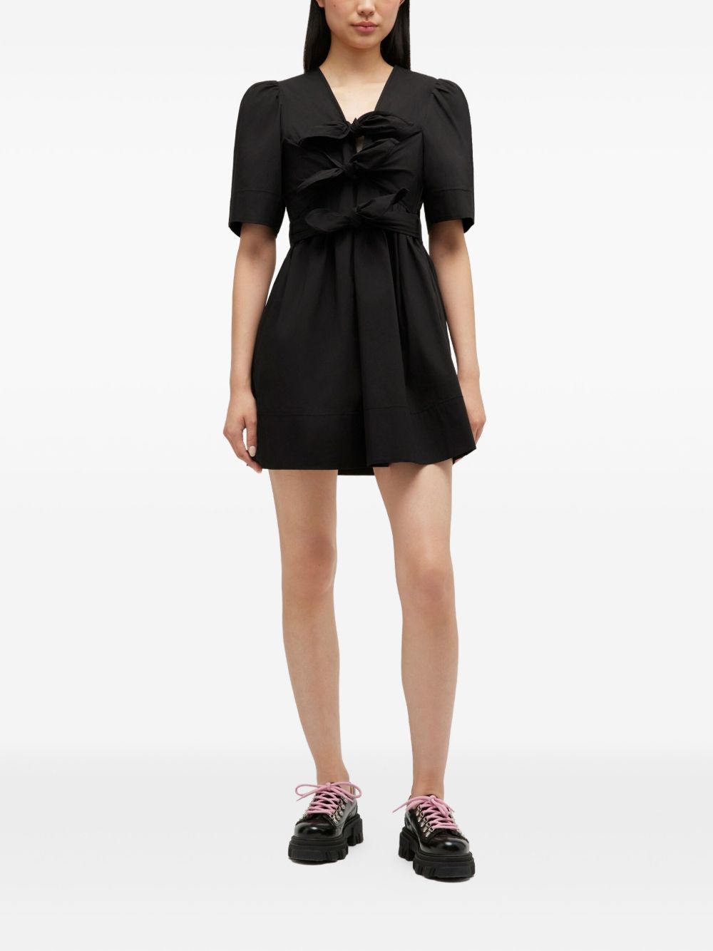 Ganni Dresses — Black V‑Neck Mini Dress, From €175