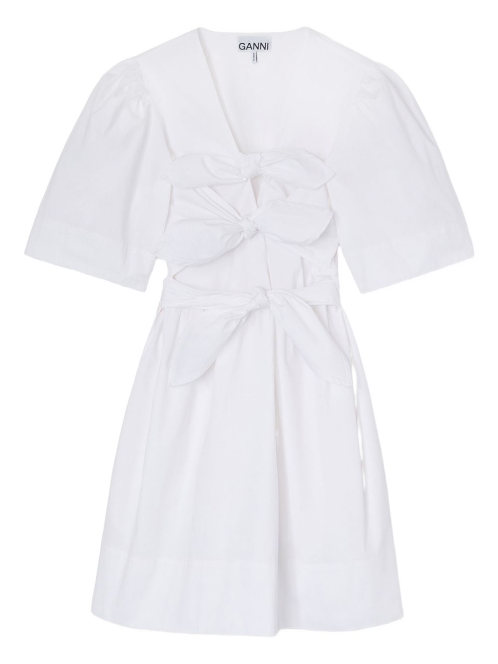 Ganni White Dresses — Organic Cotton Mini Dress