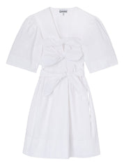 Ganni White Dresses — Organic Cotton Mini Dress