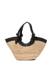 Hereu Brown Shopper Bag — Silk & Nylon Rafia Tote