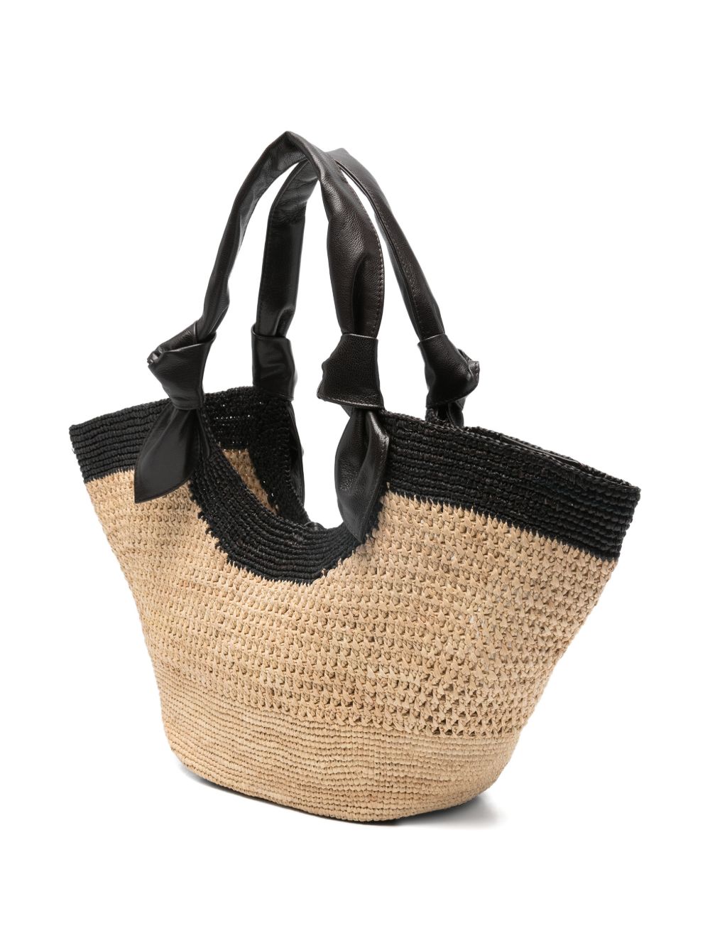 Hereu Brown Shopper Bag — Silk & Nylon Rafia Tote