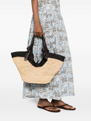 Hereu Brown Shopper Bag — Silk & Nylon Rafia Tote