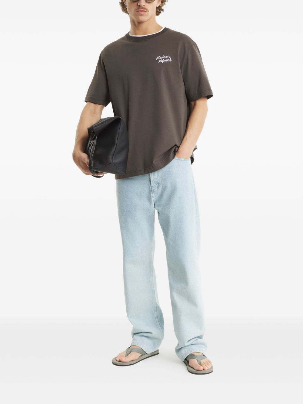 Maison Kitsuné Brown Logo T-Shirt — Topwear for Men