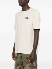 Maison Kitsuné Beige T-Shirt — Embroidered Cotton Topwear