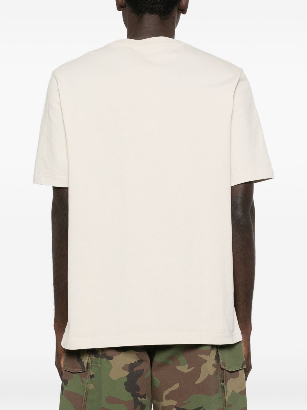 Maison Kitsuné Beige T-Shirt — Embroidered Cotton Topwear