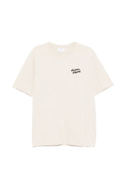Maison Kitsuné Beige T-Shirt — Embroidered Cotton Topwear