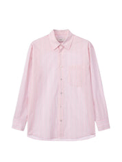Dunst Pink Shirts — Soft Stripe Cotton Shirt (New In)