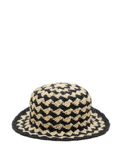 Closed Black Straw Hat – Short Brim Woven Design