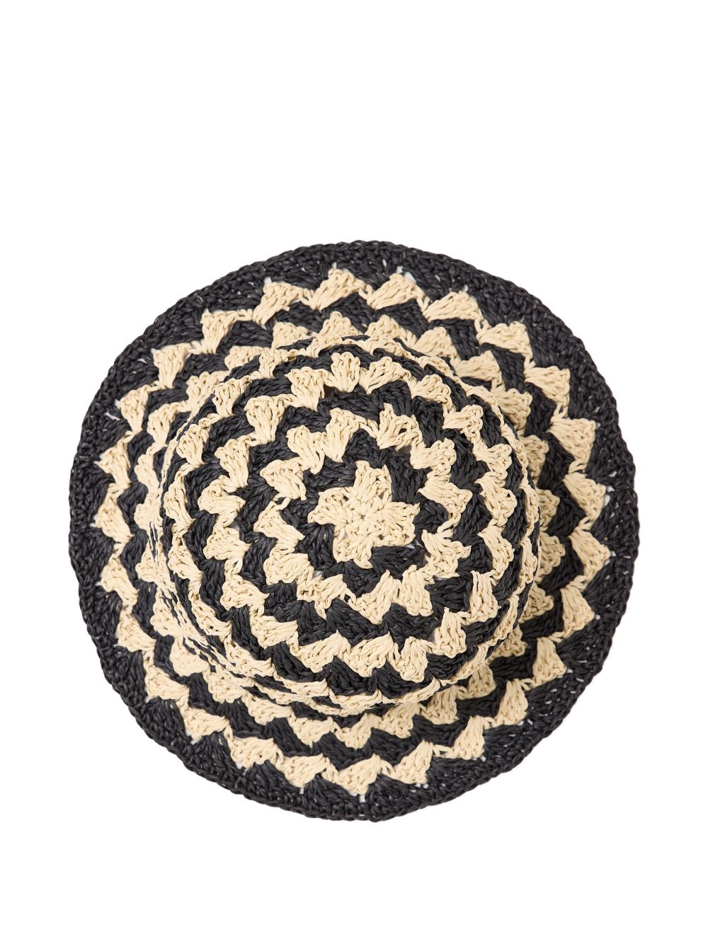 Closed Black Straw Hat – Short Brim Woven Design