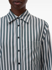 Closed Green Shirts — Cropped Striped Shirt, Women