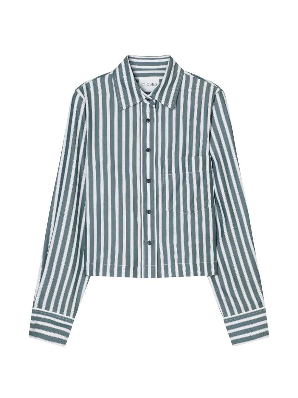 Closed Green Shirts — Cropped Striped Shirt, Women