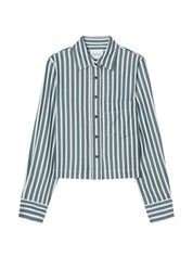 Closed Green Shirts — Cropped Striped Shirt, Women